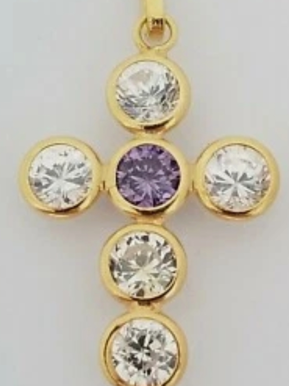 14K Gold Cross Pendant Marked 585. - Picture 3 of 6